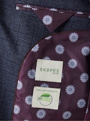 Skopes Warner Blue Check Tailored Sustainable Suit Jacket - Image 4 of 4