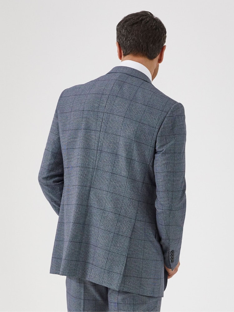 Skopes Blue Tailored Fit Reece Check Suit: Jacket - Image 2 of 4
