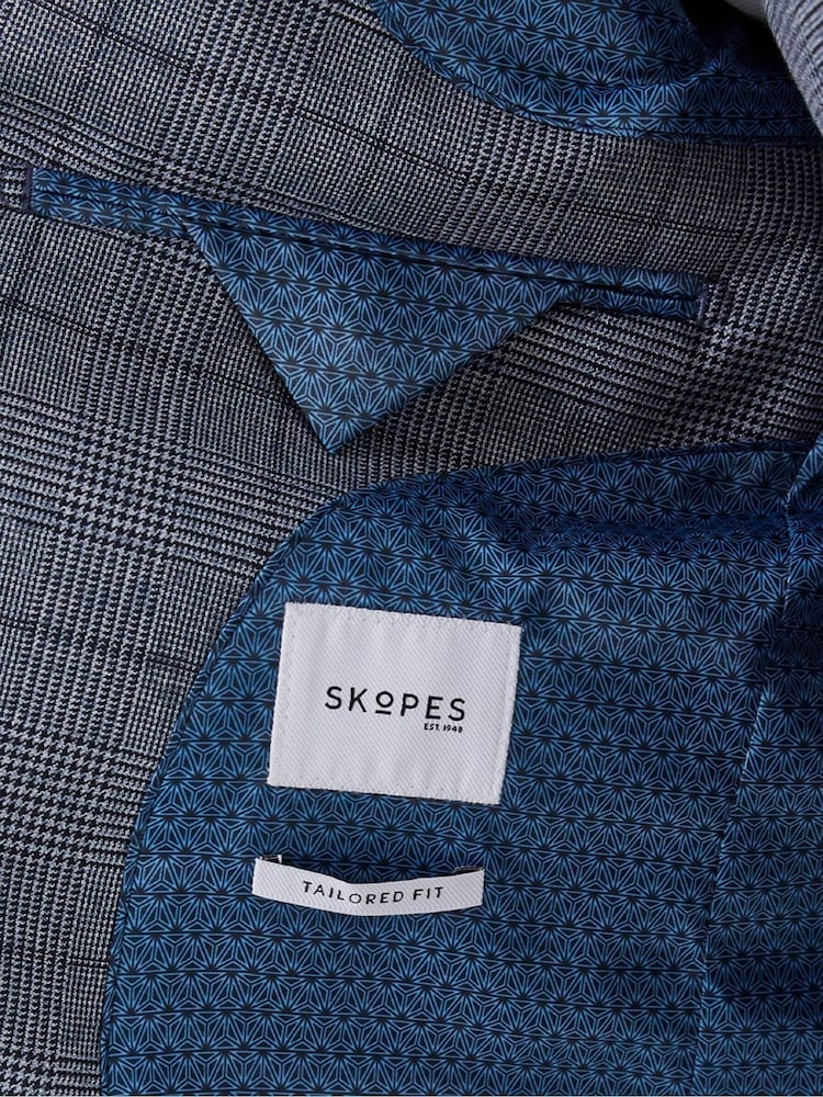 Skopes Blue Tailored Fit Reece Check Suit: Jacket - Image 4 of 4