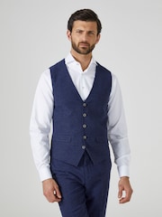 Темно-синий - Skopes Костюм из твида Jude Tweed Tailored Fit Suit жилет - Image 1 of 3