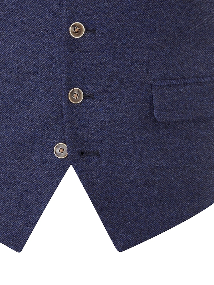 Темно-синий - Skopes Костюм из твида Jude Tweed Tailored Fit Suit жилет - Image 3 of 3