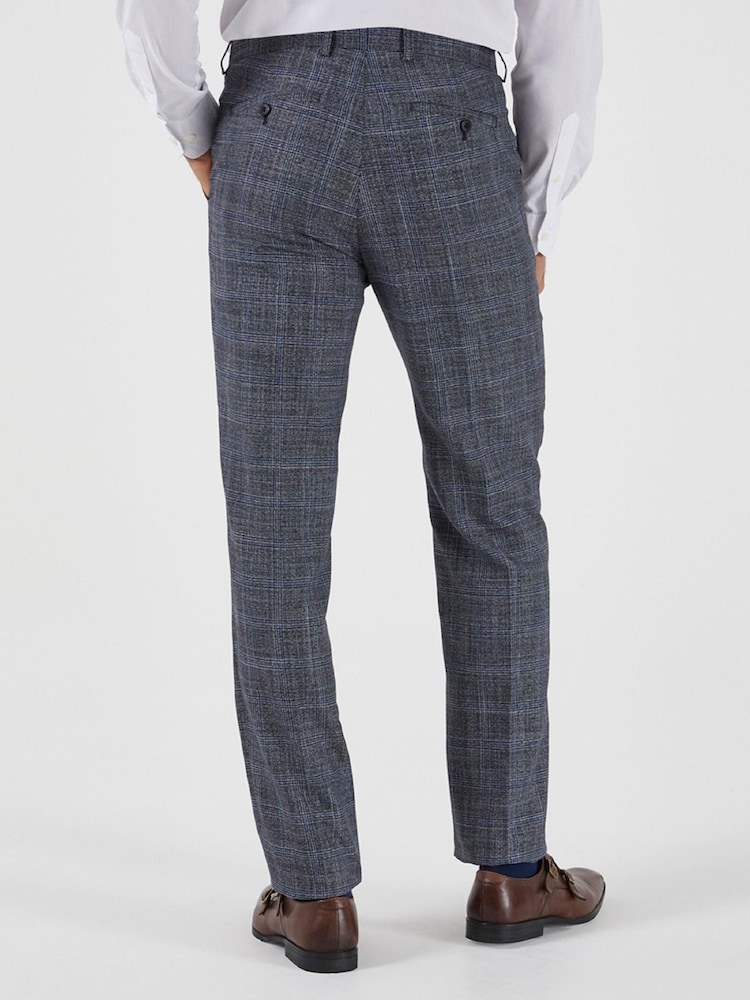 Skopes Acaro Grey Check Tailored Sustainable Suit Trousers - Image 2 of 2
