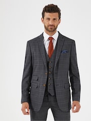 Skopes Stanley Grey Check Tailored Sustainable Suit Jacket - Image 1 of 5