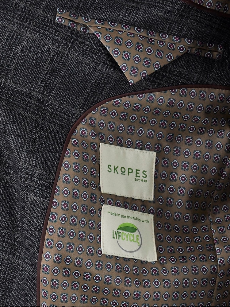 Skopes Stanley Grey Check Tailored Sustainable Suit Jacket - Image 5 of 5