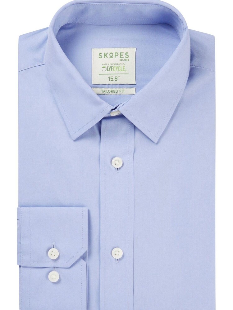 Skopes Blue Tailored Fit Sustainable Formal Shirt - Image 4 of 4