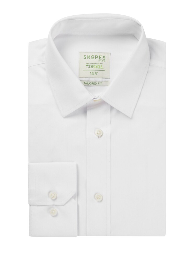 Skopes White Tailored Fit Sustainable Formal Shirt - Image 4 of 4