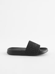 Black Patterned Sliders - Image 3 of 7