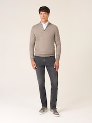 Natural - Suéter de mezcla de merino con media cremallera Miles de Skopes - Imagen 1 de 5