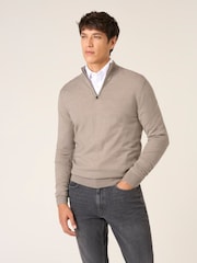 Natural - Suéter de mezcla de merino con media cremallera Miles de Skopes - Imagen 2 de 5