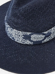 FatFace Blue Fedora Hat - Image 3 of 4