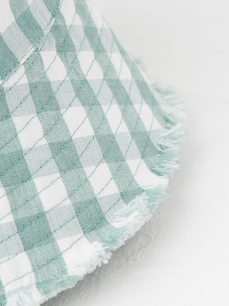 FatFace Green Gingham Bucket Hat - Image 3 of 3 FatFace Green Gingham Bucket Hat - Image 3 of 3