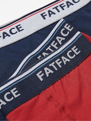 FatFace Red Cotton Boxers 2 Pack - Image 2 of 2