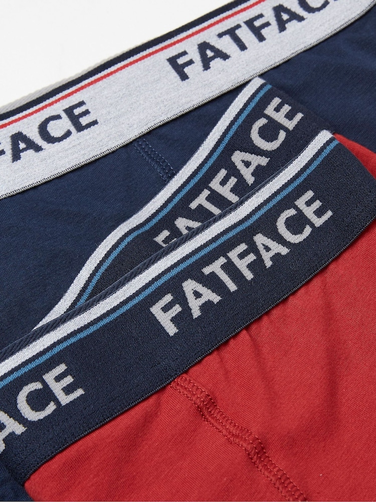 FatFace Red Cotton Boxers 2 Pack - Image 2 of 2 FatFace Red Cotton Boxers 2 Pack - Image 2 of 2