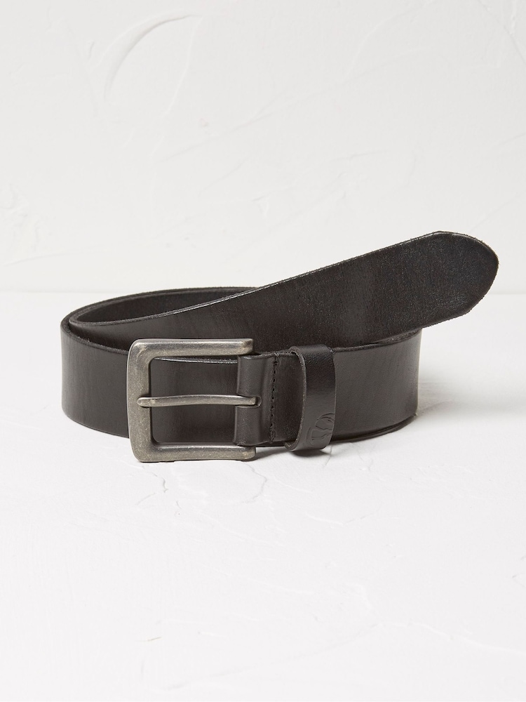 FatFace Black Italian Leather Belt - Image 1 of 2