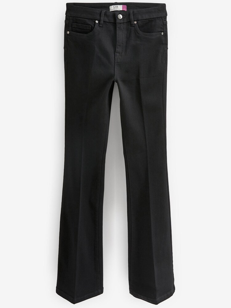 Black Press Crease Flared Jeans - Image 6 of 6