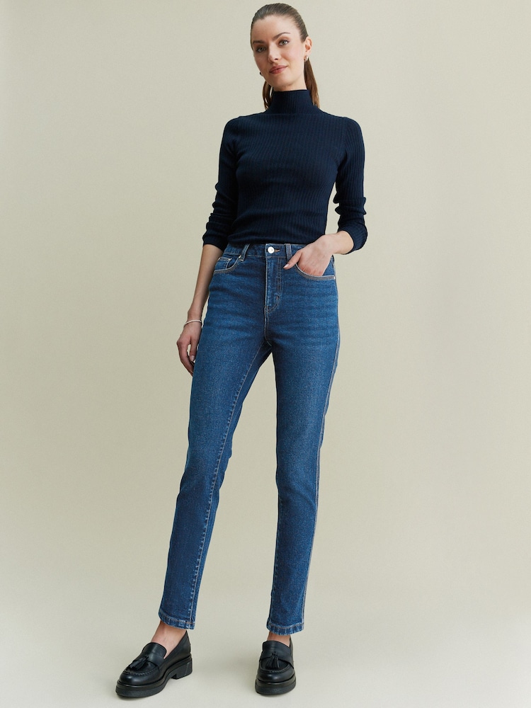 Dark Blue Mom Comfort Stretch Jeans - Image 1 of 6