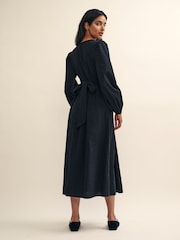Nobody's Child Martha Wrap Black Midi Dress - Image 2 of 4