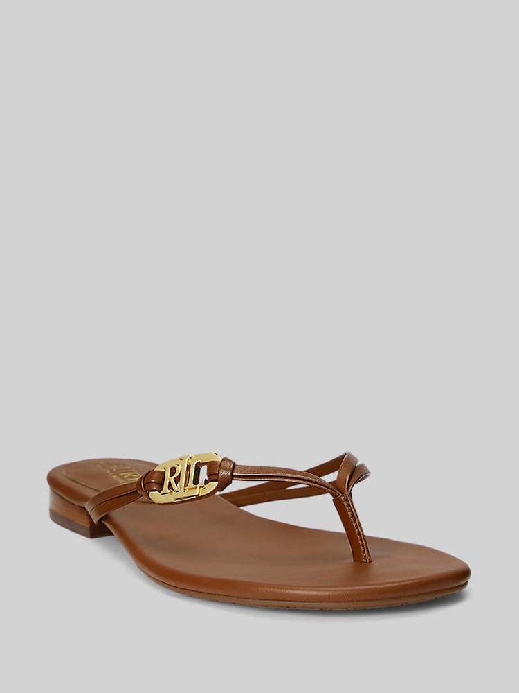 Lauren Ralph Lauren Emalia Nappa Leather Flip Flops - Image 1 of 4