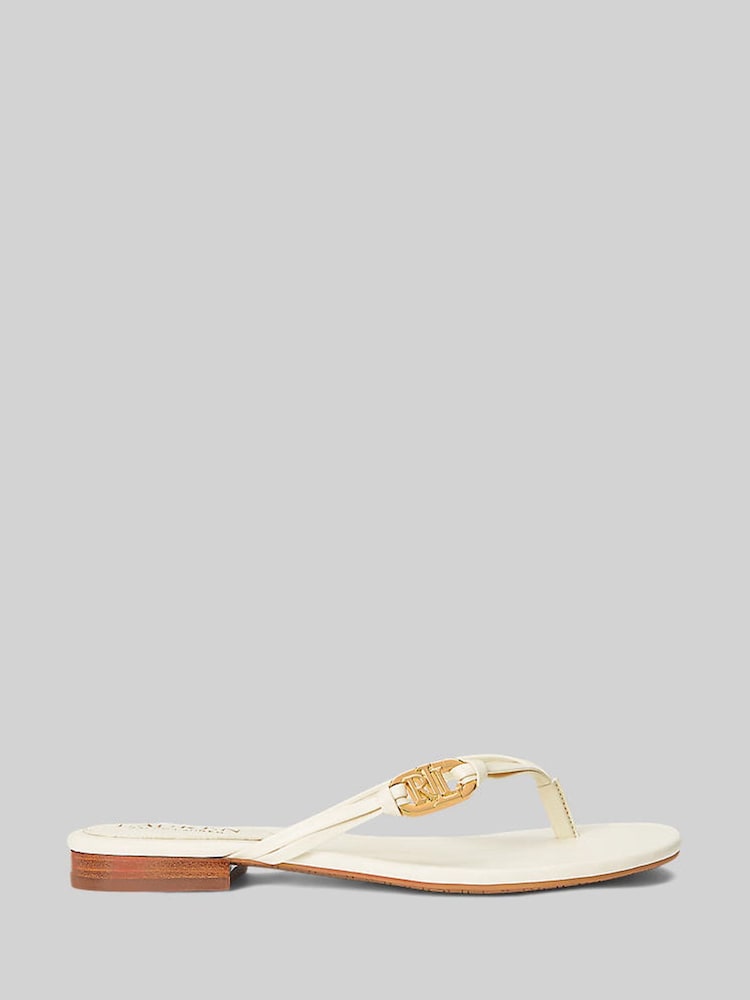 Lauren Ralph Lauren Emalia Nappa Leather Flip Flops - Image 1 of 4