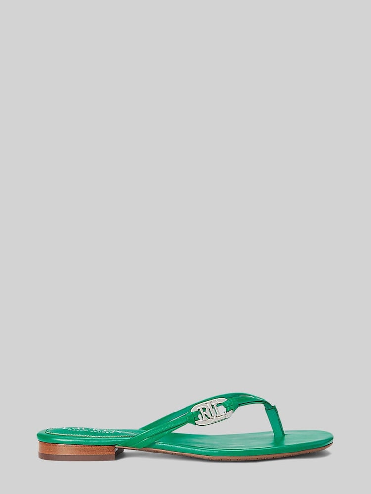 Lauren Ralph Lauren Emalia Nappa Leather Flip Flops - Image 2 of 4