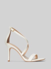 Lauren Ralph Lauren Cream Gabriele Nappa Leather Heeled Sandals - Image 1 of 5