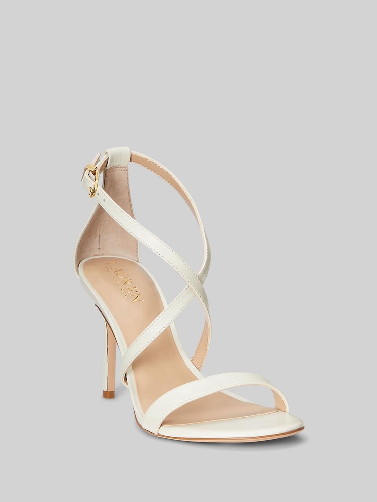 Lauren Ralph Lauren Cream Gabriele Nappa Leather Heeled Sandals - Image 5 of 5