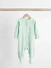 Mint Green Essential Cotton Baby Sleepsuits 3 Pack (0-2yrs) - Image 5 of 12