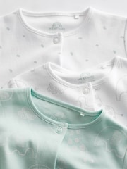 Mint Green Essential Cotton Baby Sleepsuits 3 Pack (0-2yrs) - Image 8 of 12
