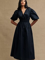 Nobody's Child Athene Black Midi Dress - Image 1 of 4