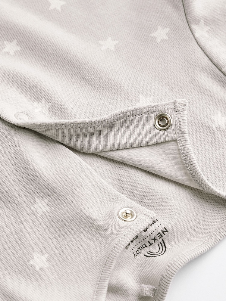 Monochrome 4 Pack Baby Printed Long Sleeve Sleepsuits (0-2yrs) - Image 10 of 13