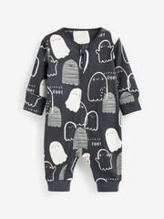 Black Glow in The Dark Halloween Footless Sleepsuit (0mths-3yrs) - Image 1 of 2