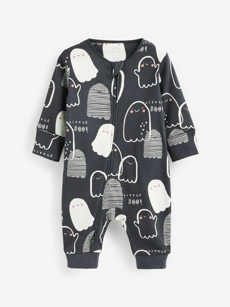Black Glow in The Dark Halloween Footless Sleepsuit (0mths-3yrs) - Image 1 of 2