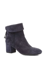 Jones Bootmaker Blue Lylah Heeled Suede Ankle Boots - Image 2 of 5