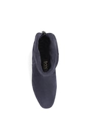 Jones Bootmaker Blue Lylah Heeled Suede Ankle Boots - Image 4 of 5