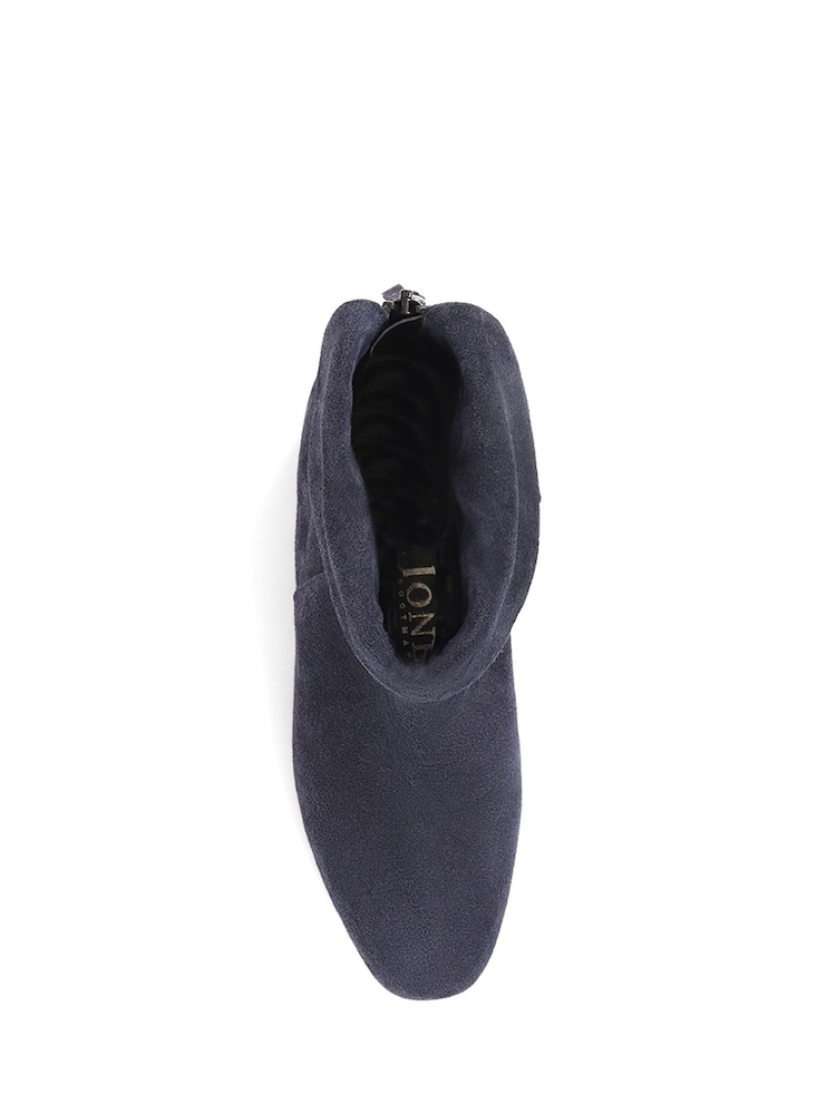 Bleu - Jones Bootmaker Lylah Heeled Suede Ankle Bottes - Image 4 of 5