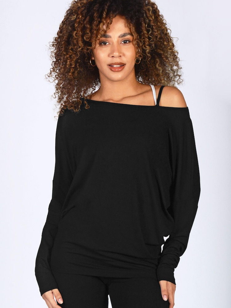 Pineapple Black Long Sleeve Jersey Top - Image 1 of 4
