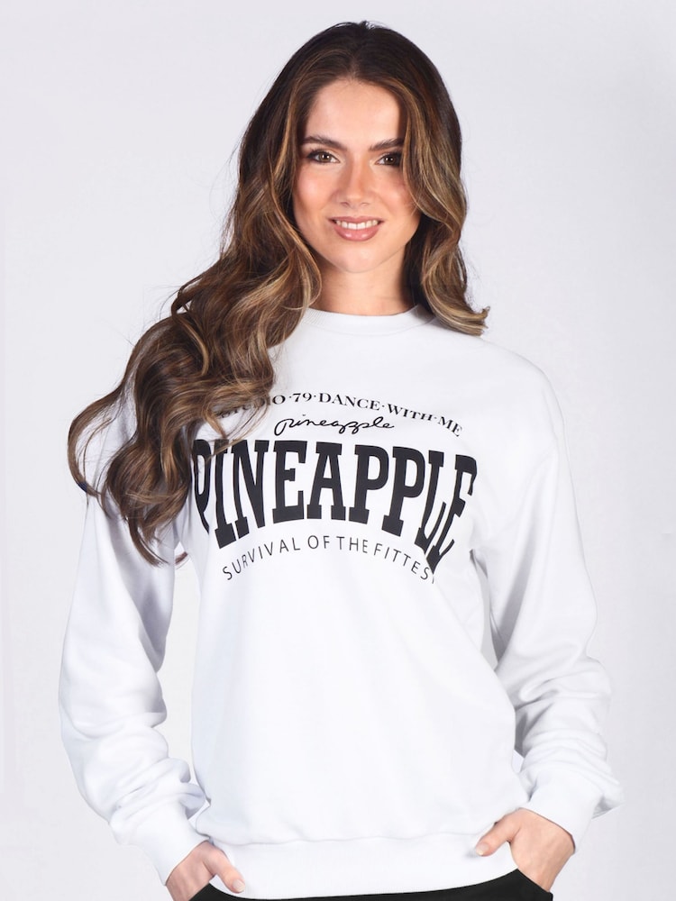 أبيض - سترة رياضية نسائية بشعار من Pineapple - صورة 1 من 5