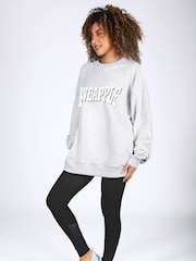 Pineapple Grey Oversized Logo Sweat Top - Image 3 of 5