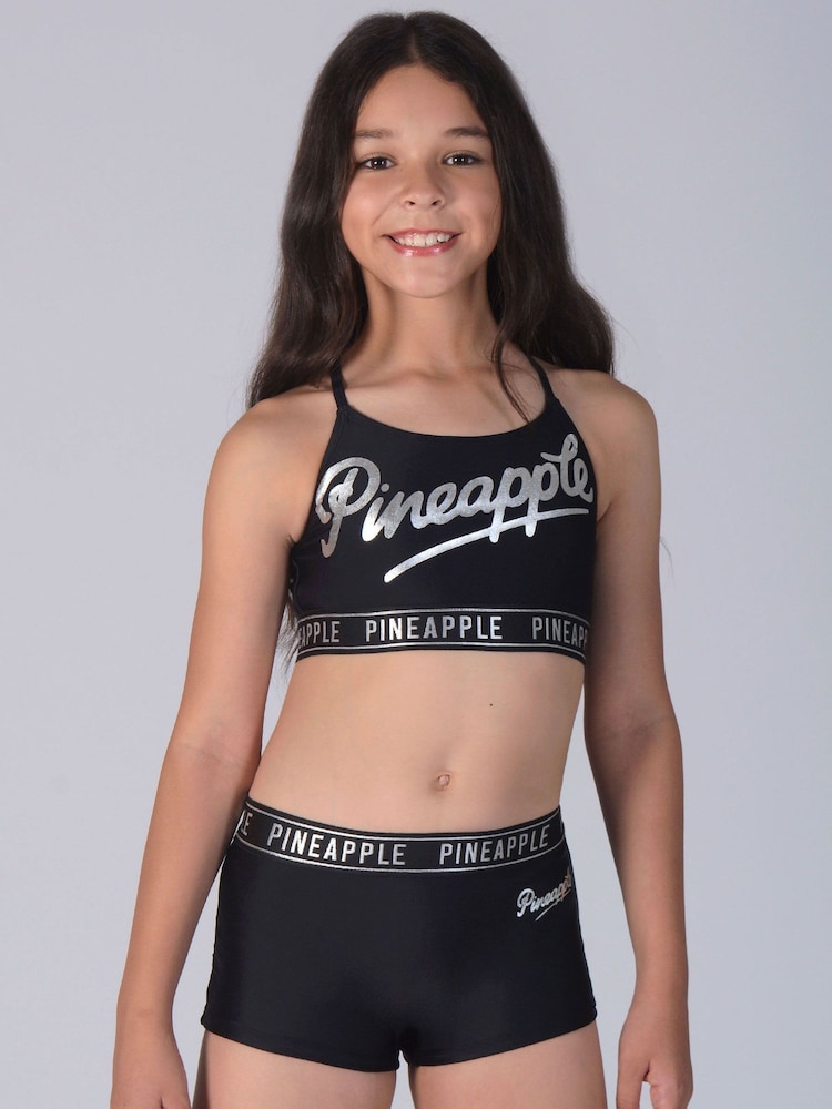 Pineapple Black Jacquard Girls 2 Piece Bikini Set - Image 1 of 5
