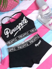 Pineapple Black Jacquard Girls 2 Piece Bikini Set - Image 5 of 5