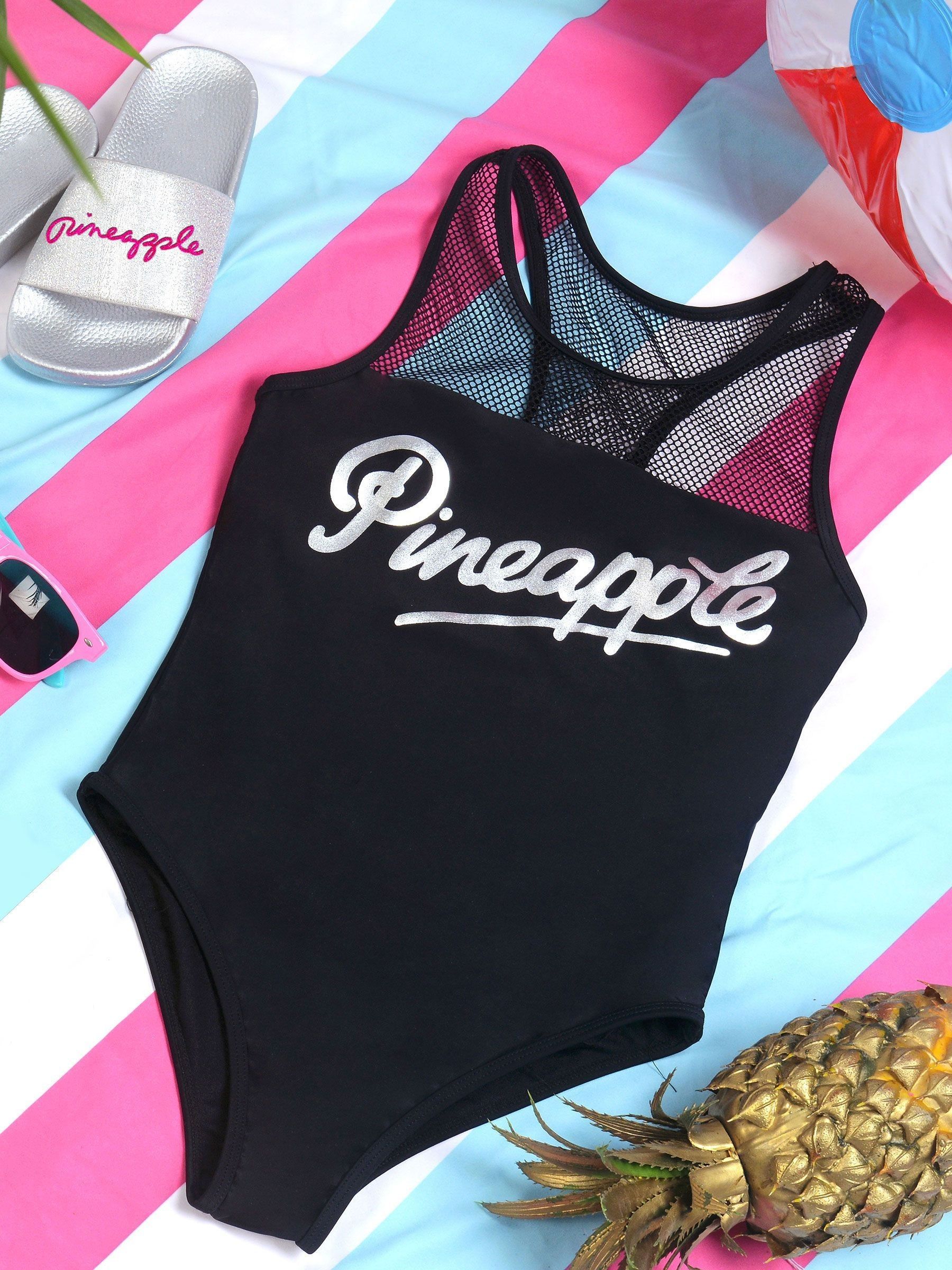 Black pineapple swimsuit 2025