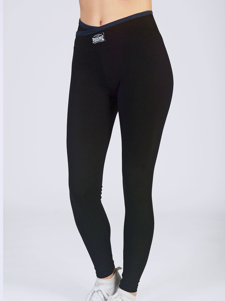 Pineapple Black Wrap Band Leggings - Image 1 of 5