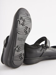 Navy Blue Standard Fit (F) School Leather Brogue Detail Mary Jane Shoes - Image 3 of 6
