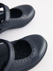 Marineblau/blau - Mary-Jane-Schulschuhe aus Leder im Budapester-Stil - Bild 9 von 11