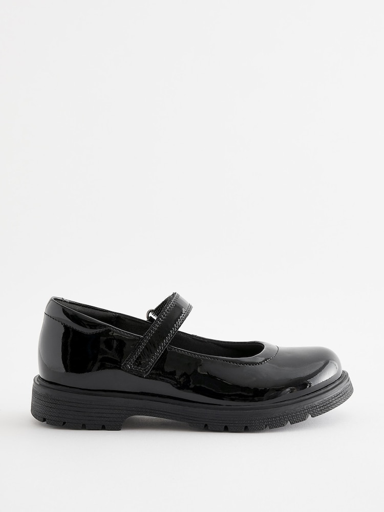 Schwarzes Lackleder - Mary-Jane-Schuhe aus Leder für die Schule - Image 2 of 6