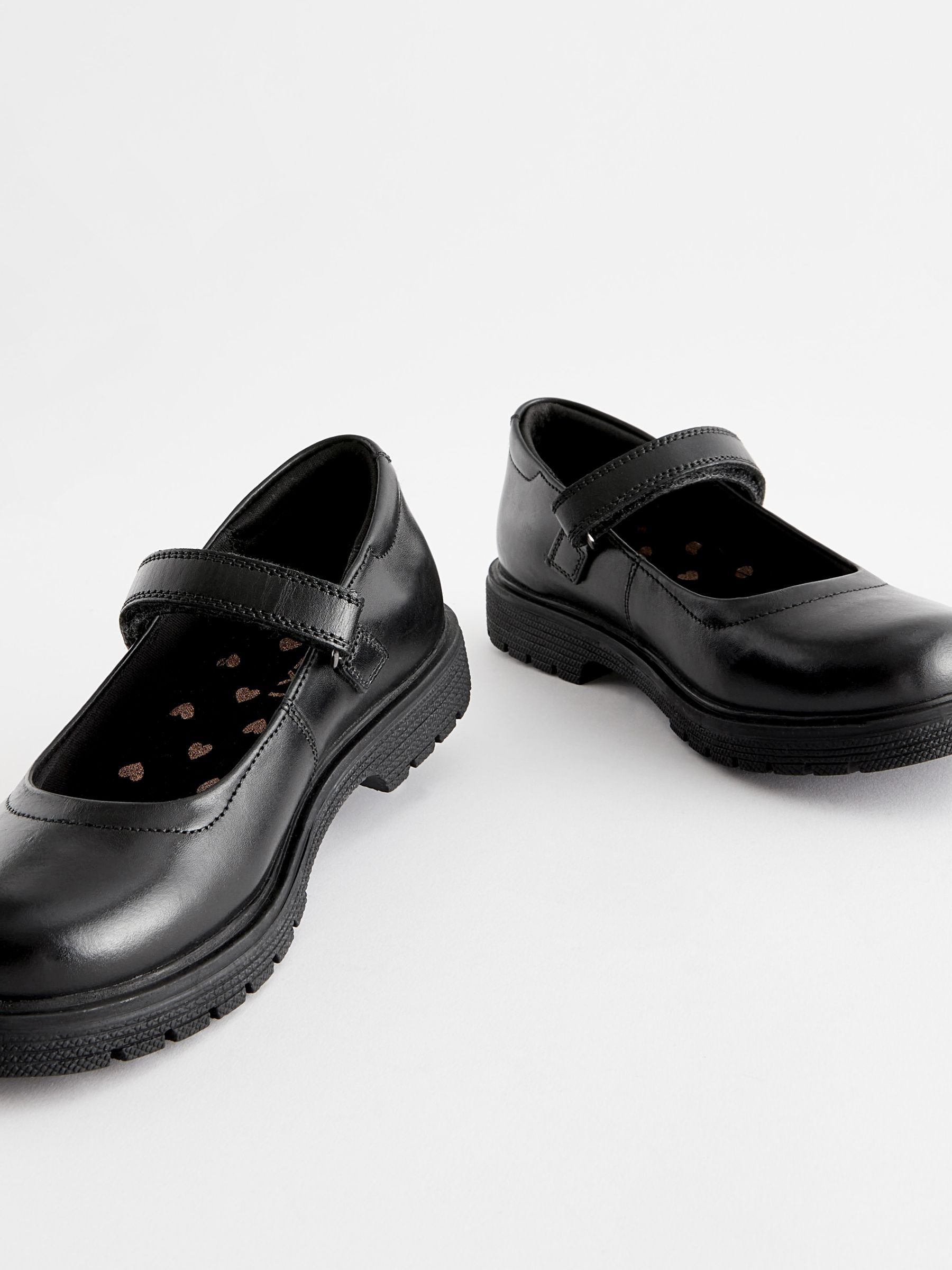 Buy Matt Black Standard Fit F School Leather Chunky Mary Jane Shoes from Next United Arab Emirates