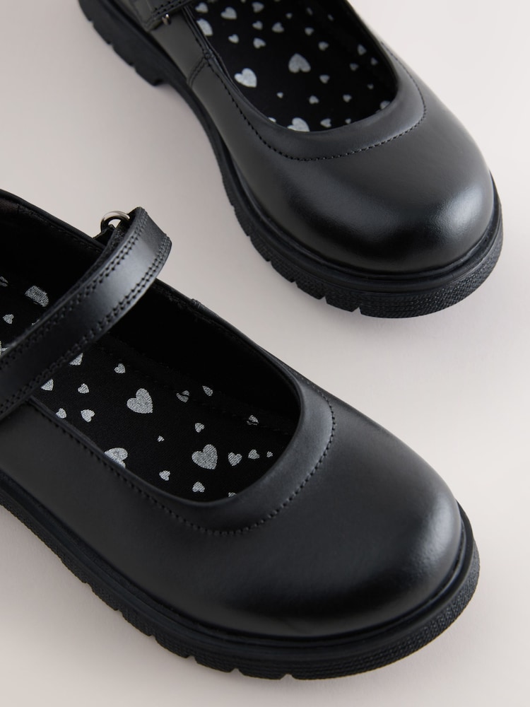 Mattschwarz - Mary-Jane-Schuhe aus Leder für die Schule - Bild 8 von 8