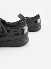 Black Patent Standard Fit (F) School Leather Brogue Detail Mary Jane Shoes - Image 5 of 6
