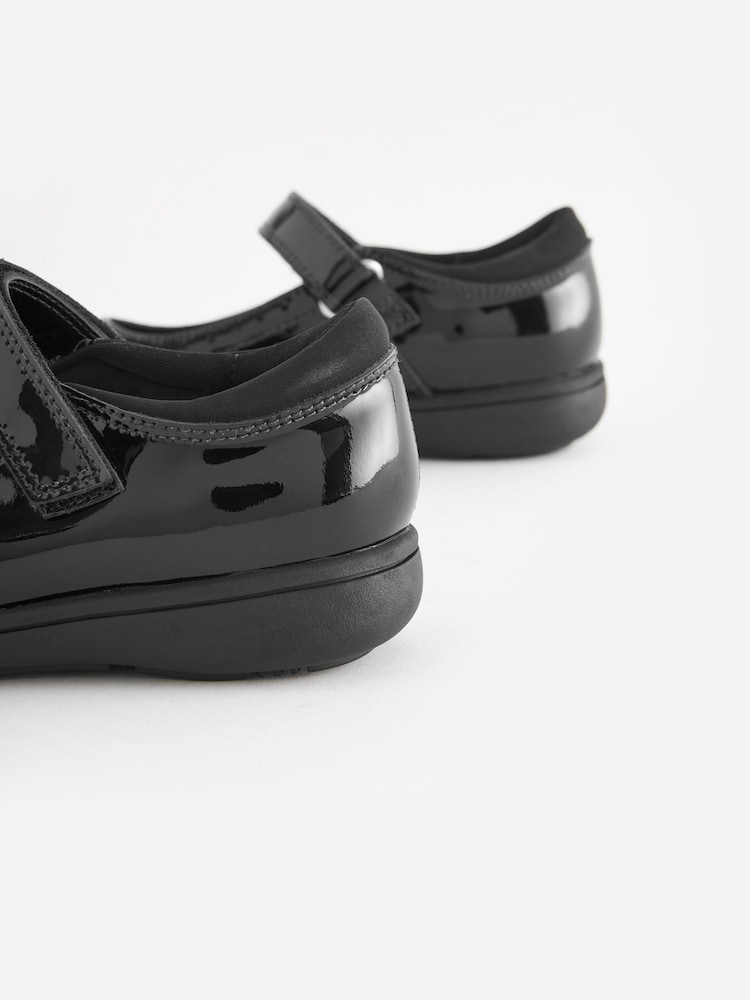 Brevet noir - Chaussures Mary Jane en cuir à détail écolière - Image 5 of 6