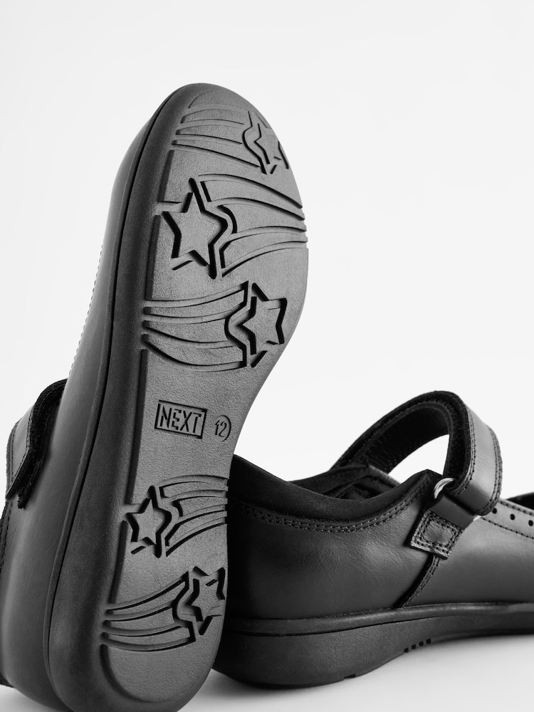 Noir mat - Chaussures Mary Jane en cuir à détail écolière - Image 5 of 6